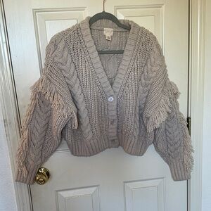 H&M NWOT fringe sweater